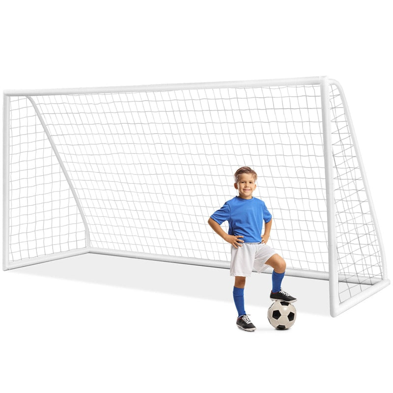 Portable Backyard Soccer Goal 12 x 6FT All-Weather Soccer Net with Strong UPVC Frame for Kids Adults Soccer Training