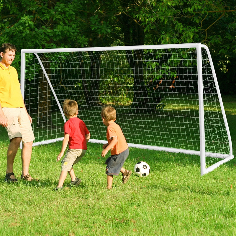 12 x 6FT All-Weather Soccer Goal Portable Soccer Net with Strong UPVC Frame for Kids Adults Backyard Soccer Practice Training