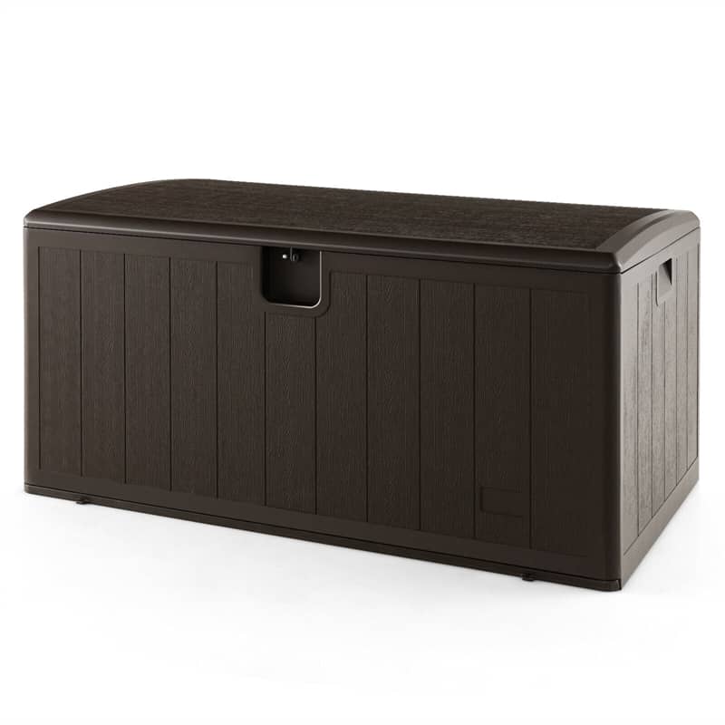 130 Gallon Deck Box All Weather Outdoor Storage Box Patio Container with Lockable Lid for Yard Garden