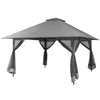 13 x 13FT Pop-Up Gazebo 2-Tier Outdoor Instant Canopy Gazebo with Mesh Sidewalls & Wheeled Bag
