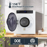 1400W Electric Tumble Compact Laundry Dryer 8.8lbs Portable Stainless Steel Clothes Dryer with Touch Panel
