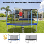14FT Trampoline Net Replacement Weather-Resistant Trampoline Safety Enclosure with Double-Headed Zipper for 8 Poles