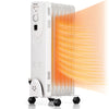 1500W Portable Oil Filled Electric Radiator Heater with 3 Heating Modes Universal Wheels