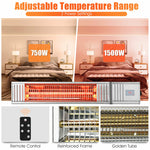 1500W Wall-Mounted Infrared Patio Heater with 9-Level Adjustable Remote Control 24H Timer