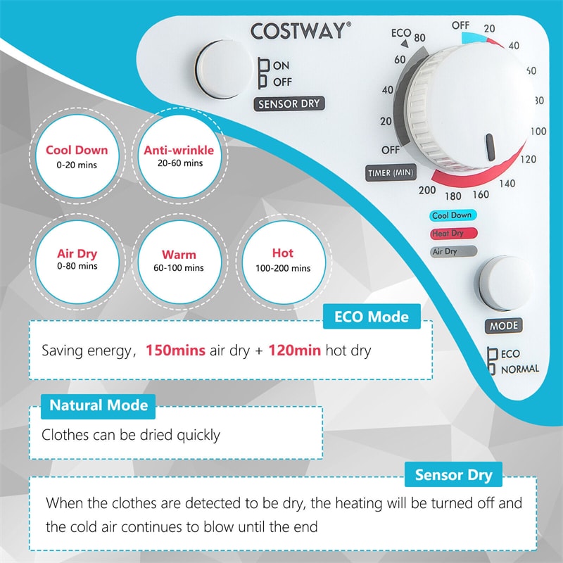 COSTWAY 1700W Electric Portable Clothes Dryer Review, Small but hot 