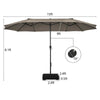 15FT Double-Sided Patio Umbrella Twin Outdoor Market Umbrella with 12-Rib Structure