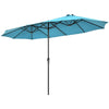 15Ft Double-Sided Patio Umbrella Market Outdoor Twin Umbrella with Hand-Crank