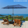 15Ft Double-Sided Patio Umbrella Twin Outdoor Market Umbrella with Hand-Crank