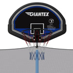 15ft Round Outdoor Enclosed Trampoline with Safety Enclosure Net and Basketball Hoop