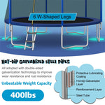 15FT Outdoor Recreational Trampoline Combo Bounce Jump with Enclosure Net Basketball Hoop Non-Slip Ladder