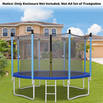 16FT Trampoline Net Replacement Weather-Resistant Trampoline Safety Enclosure with Double-Headed Zipper for 12 Poles