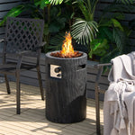 16" Round Electronic Ignition Propane Fire Pit 30,000 BTU Outdoor Gas Fireplaces with Waterproof Cover & Lava Rocks