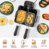 1700W Electric Deep Fryer 5.3QT/21-Cup Stainless Steel Countertop Fryer with Heating Element & Triple Basket