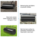 17 Gallon/63 L Garden Lawn Roller Filled Water Sand 36"x12" Push/Pull Heavy Steel Sod Roller with U Shaped Handle