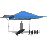 17' x 10' Foldable Pop-up Canopy Tent Outdoor Canopy ith Adjustable Dual Awnings