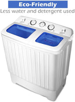 Portable Washing Machine 20Lbs Capacity Compact Twin Tub Washer Spin Dryer Combo for RV Apartments Dorms