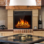 18" Electric Fireplace Insert, Freestanding Recessed Fireplace Heater w/ Remote Control, 7-Level Adjustable Flame, Overheat Protection, ETL Certified