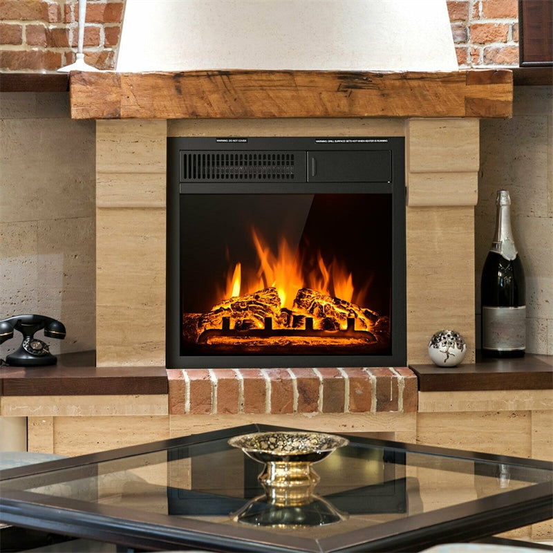 18" Electric Fireplace Insert Freestanding Recessed Fireplace with Remote Control