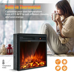 18" Electric Fireplace Insert, 1500W Recessed Wall-Mounted Freestanding Fireplace Heater with Remote, Adjustable Flame, Temperature, Timer, Thermostat