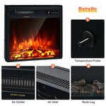 18" Electric Fireplace Insert, 1500W Recessed Wall-Mounted Freestanding Fireplace Heater with Remote, Adjustable Flame, Temperature, Timer, Thermostat