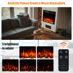 18" Electric Fireplace Insert, 1500W Recessed Wall-Mounted Freestanding Fireplace Heater with Remote, Adjustable Flame, Temperature, Timer, Thermostat