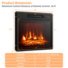 18" Electric Fireplace Insert 1400W Freestanding Recessed Fireplace with Adjustable Flame Thermostat Remote Control