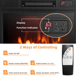 18 Inch Electric Fireplace Insert 1400 W Freestanding Recessed Fireplace with Adjustable Flame Thermostat Remote Control