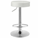 1 PC Adjustable Swivel Bar Stool Backless Leather Round Dining Chair for Kitchen Dining Room