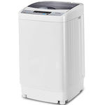 Full-Automatic Washing Machine Portable Compact 1.34 Cu.ft Top-Load Laundry Washer Spin Dryer with Drain Pump & LED Display