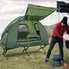 5-in-1 Tent Cot 1-Person Portable Camping Tent Combo with Awing Air Mattress & Sleeping Bag
