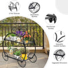 2-Tier Parisian Style Metal Garden Plant Stand with 4 Decorative Wheels - Bestoutdor