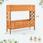 2-Tier Wood Raised Garden Bed Elevated Planter Box for Vegetable Flower Herb