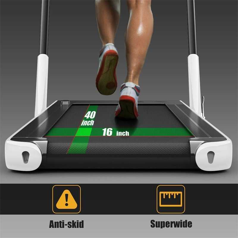 2-in-1 Folding Treadmill Under Desk Treadmill Electric Walking Machine with LED Display, APP & Remote Control