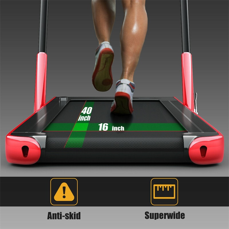 2-in-1 Folding Treadmill Electric Under Desk Treadmill Installation-Free with LED Display