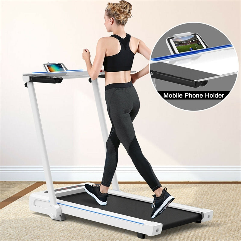 3-in-1 Under Desk Treadmill 2.25HP Electric Folding Treadmill with LCD Display Bluetooth Speakers Remote Control