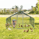 20 FT Large Metal Chicken Coop Run Walk-in Poultry Cage Hen Run House Shade Cage for Outdoor Backyard Farm