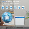 Portable Mini Twin Tub Washing Machine 2-in-1 Compact Laundry Washer Spin Dryer Combo 22LBS Capacity with Timer Control