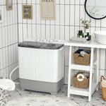 22 lbs Portable Mini Twin Tub Washing Machine 2-in-1 Compact Laundry Washer Spin Dryer Combo