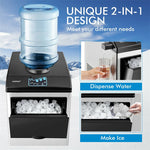48LBS/24H 2-in-1 Stainless Steel Countertop Ice Maker Built-in Water Dispenser with Chilled Water Spout & 5LBS Ice Storage Basket