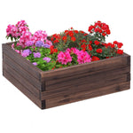 24" x 24" Square Wooden Raised Garden Bed Flower Vegetable Planter