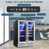 24" Dual Zone Wine Beverage Refrigerator 18 Bottle 57 Can Wine Cooler Drink Fridge with Memory Temperature Control