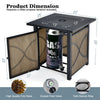 25" Square Propane Fire Pit Table 40,000 BTU Outdoor Gas Fire Pit with Lid & Fire Glass