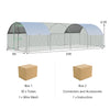 25FT Large Metal Chicken Coop Run Galvanized Walk-in Poultry Cage Hen Run House Rabbits Shade Cage with Dome Cover