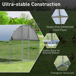 25FT Large Metal Chicken Coop, Galvanized Walk-in Chicken Run with Waterproof Cover, Dome Poultry Cage Hen Run House Rabbits Habitat for Backyard Farm