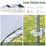 26 FT Large Metal Chicken Coop Run Walk-in Poultry Cage Hen Run House Shade Cage for Outdoor Backyard Farm