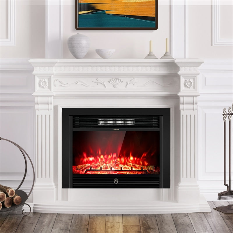 28.5" Electric Fireplace Insert 750W/1500W Freestanding Mounted Recessed Fireplace Heater with Remote Control & 3 Color Flame Adjustable
