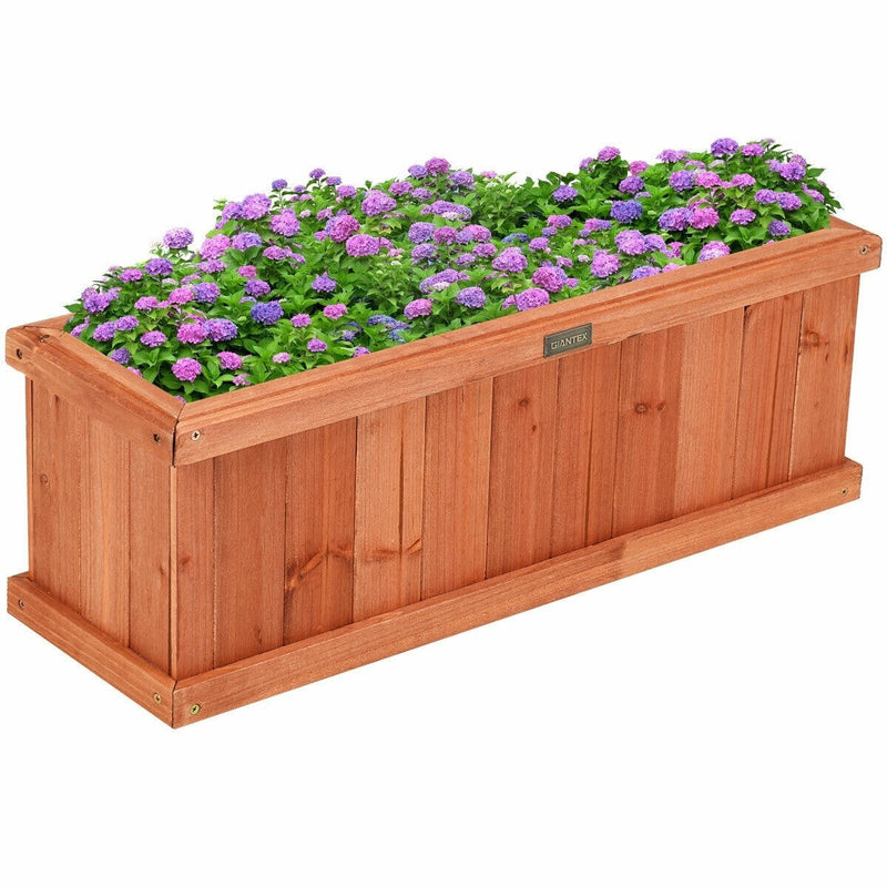28" x 9" Wooden Raised Garden Bed Window Mounted Planter Box