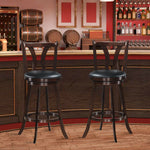 29" Bar Stools Set of 2 360 Degree Swivel Leather Counter Height Stools with Backs