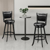 29" Swivel Bar Stools Set of 2 Wood Upholstered Bar Height Dining Chairs with Ergonomic Backrest