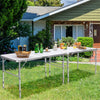 2PCS Aluminum Outdoor Folding Picnic Table Height Adjustable with Carrying Handle